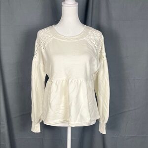 Altar'd State Cream Lace Sweatshirt